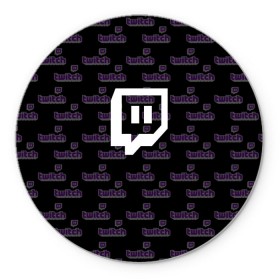 Коврик круглый с принтом Twitch в Екатеринбурге, резина и полиэстер | круглая форма, изображение наносится на всю лицевую часть | game | gamer | logo | twitch | twitties | игры | логотип | стрим | твитч