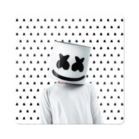 Магнит виниловый Квадрат с принтом MARSHMELLO White в Екатеринбурге, полимерный материал с магнитным слоем | размер 9*9 см, закругленные углы | marsh | marshmallow | marshmello | marshmelo | mello | music | smile | диджей | лого | маршмеллов | маршмеллоу | маршмеллу | маршмело | маршмелов | маршмелоу | музыка | музыкант | рожица | трэп | улыбка | хаус