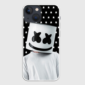 Чехол для iPhone 13 mini с принтом MARSHMELLO Black в Екатеринбурге,  |  | marsh | marshmallow | marshmello | marshmelo | mello | music | smile | диджей | лого | маршмеллов | маршмеллоу | маршмеллу | маршмело | маршмелов | маршмелоу | музыка | музыкант | рожица | трэп | улыбка | хаус