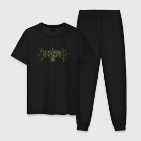 Мужская пижама хлопок с принтом Moonspell в Екатеринбурге, 100% хлопок | брюки и футболка прямого кроя, без карманов, на брюках мягкая резинка на поясе и по низу штанин
 | black | folk | gothic | gothic black | moonspell | symphonic black