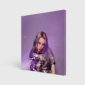 Холст квадратный с принтом Billie Eilish в Екатеринбурге, 100% ПВХ |  | billie eilish | lovely | music | ocean eyes | pop | билли айлиш | девушка | музыка | океан | поп | эйлиш | элиш