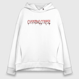 Женское худи Oversize хлопок с принтом Cannibal Corpse в Екатеринбурге, френч-терри — 70% хлопок, 30% полиэстер. Мягкий теплый начес внутри —100% хлопок | боковые карманы, эластичные манжеты и нижняя кромка, капюшон на магнитной кнопке | cannibal corpse | death