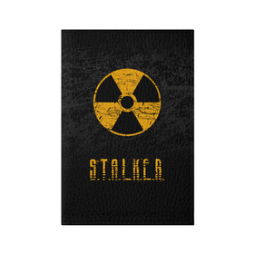 Обложка для паспорта матовая кожа с принтом S.T.A.L.K.E.R. в Екатеринбурге, натуральная матовая кожа | размер 19,3 х 13,7 см; прозрачные пластиковые крепления | anomaly | bandit | chernobyl | logo | pripyat | shadow of chernobyl | stalker | stalker 2 | zone | аномалия | бандиты | зона | лого | меченый | припять | сталкер | сталкер 2 | тени чернобыля | чернобыль | чистое небо