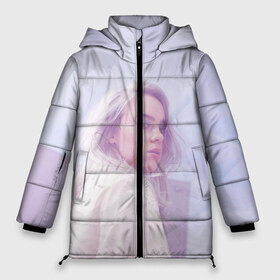 Женская зимняя куртка 3D с принтом Pink Billie Eilish в Екатеринбурге, верх — 100% полиэстер; подкладка — 100% полиэстер; утеплитель — 100% полиэстер | длина ниже бедра, силуэт Оверсайз. Есть воротник-стойка, отстегивающийся капюшон и ветрозащитная планка. 

Боковые карманы с листочкой на кнопках и внутренний карман на молнии | Тематика изображения на принте: billie eilish | lovely | music | ocean eyes | pop | билли айлиш | девушка | музыка | океан | поп | эйлиш | элиш