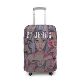 Чехол для чемодана 3D с принтом Billie Eilish в Екатеринбурге, 86% полиэфир, 14% спандекс | двустороннее нанесение принта, прорези для ручек и колес | billie eilish | lovely | music | ocean eyes | pop | билли айлиш | девушка | музыка | океан | поп | эйлиш | элиш