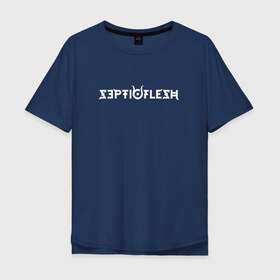 Мужская футболка хлопок Oversize с принтом Septicflesh в Екатеринбурге, 100% хлопок | свободный крой, круглый ворот, “спинка” длиннее передней части | 