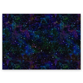 Поздравительная открытка с принтом Космос в Екатеринбурге, 100% бумага | плотность бумаги 280 г/м2, матовая, на обратной стороне линовка и место для марки
 | background | color | constellations | galaxies | infinity | night | planets | sky | space | stars | universe | бесконечность | вселенная | галактики | графика | звезды | иллюстрация | картинка | космос | мода | небо | ночь | планеты | рисунок