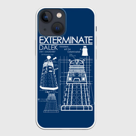 Чехол для iPhone 13 mini с принтом Доктор Кто. Далек в Екатеринбурге,  |  | blueprint | dalek | doctor who | exterminate | time lord | далек | далеки | доктор | доктор кто | повелитель времени | схема | чертёж