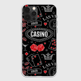 Чехол для iPhone 12 Pro с принтом Казино в Екатеринбурге, силикон | область печати: задняя сторона чехла, без боковых панелей | casi | азарт | америка | белый | город | графика | давай | игра | играть | игрок | иллюстрация | искусство | казино | картинка | карты | корона | красный | кубики | лас вегас | масти | мода | орнамент | покер