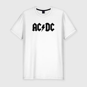 Мужская футболка премиум с принтом AC/DC в Екатеринбурге, 92% хлопок, 8% лайкра | приталенный силуэт, круглый вырез ворота, длина до линии бедра, короткий рукав | ac dc | blues rock | hard rock