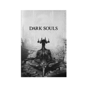 Обложка для паспорта матовая кожа с принтом Dark Souls в Екатеринбурге, натуральная матовая кожа | размер 19,3 х 13,7 см; прозрачные пластиковые крепления | dark souls | games | praise the sun | игры | компьютерные игры | рыцарь | тёмные души