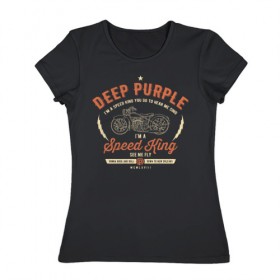 Женская футболка хлопок с принтом Deep Purple в Екатеринбурге, 100% хлопок | прямой крой, круглый вырез горловины, длина до линии бедер, слегка спущенное плечо | deep purple | дип пёрпл | рок | рок группа | хард рок