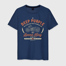 Мужская футболка хлопок с принтом Deep Purple в Екатеринбурге, 100% хлопок | прямой крой, круглый вырез горловины, длина до линии бедер, слегка спущенное плечо. | Тематика изображения на принте: deep purple | дип пёрпл | рок | рок группа | хард рок