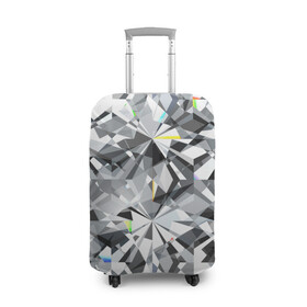 Чехол для чемодана 3D с принтом Бриллиантовое мерцание в Екатеринбурге, 86% полиэфир, 14% спандекс | двустороннее нанесение принта, прорези для ручек и колес | diamond | facets | glitter | highlights | precious | shimmer | sto | абстракция | блеск | блики | бриллиантовое | геометрический | грани | графика | драгоценный | иллюстрация | искусство | камень | картинка | мерцание | мода