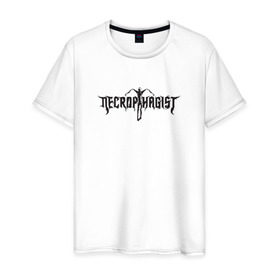 Мужская футболка хлопок с принтом Necrophagist в Екатеринбурге, 100% хлопок | прямой крой, круглый вырез горловины, длина до линии бедер, слегка спущенное плечо. | necrophagist | technical death