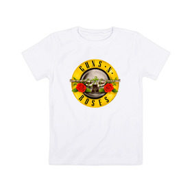 Детская футболка хлопок с принтом Guns N` Roses в Екатеринбурге, 100% хлопок | круглый вырез горловины, полуприлегающий силуэт, длина до линии бедер | Тематика изображения на принте: guns n roses | hard rock