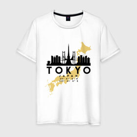 Мужская футболка хлопок с принтом Токио - Япония в Екатеринбурге, 100% хлопок | прямой крой, круглый вырез горловины, длина до линии бедер, слегка спущенное плечо. | 
