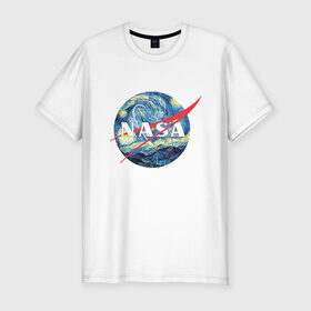 Мужская футболка премиум с принтом NASA в Екатеринбурге, 92% хлопок, 8% лайкра | приталенный силуэт, круглый вырез ворота, длина до линии бедра, короткий рукав | alien | earth | express | futurama | galaxy | moon | nasa | planet | space | star | ufo | world | астронавт | вселенная | гагарин | галактика | звезда | звезды | земля | космонавт | космос | луна | мир | наса | небо | нло | планета | полёт