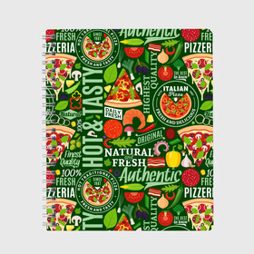 Тетрадь с принтом Итальянская пицца в Екатеринбурге, 100% бумага | 48 листов, плотность листов — 60 г/м2, плотность картонной обложки — 250 г/м2. Листы скреплены сбоку удобной пружинной спиралью. Уголки страниц и обложки скругленные. Цвет линий — светло-серый
 | бекон | вкусная | волны | грибы | доля | еда | зелень | ингредиенты | искусство | италия | итальянская | ковёр | колбаса | кори | креветки | курица | лук | мясо | натуральная | оливки | орнамент | перец