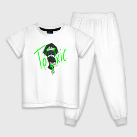 Детская пижама хлопок с принтом Toxic в Екатеринбурге, 100% хлопок |  брюки и футболка прямого кроя, без карманов, на брюках мягкая резинка на поясе и по низу штанин
 | chemical | girls