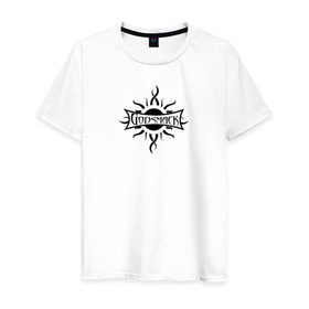 Мужская футболка хлопок с принтом Godsmack в Екатеринбурге, 100% хлопок | прямой крой, круглый вырез горловины, длина до линии бедер, слегка спущенное плечо. | alternative | godsmack | hard rock