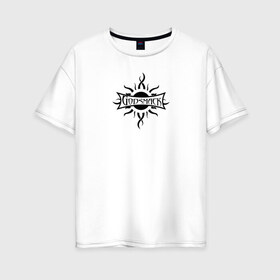 Женская футболка хлопок Oversize с принтом Godsmack в Екатеринбурге, 100% хлопок | свободный крой, круглый ворот, спущенный рукав, длина до линии бедер
 | alternative | godsmack | hard rock