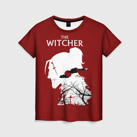 Женская футболка 3D с принтом The Witcher в Екатеринбурге, 100% полиэфир ( синтетическое хлопкоподобное полотно) | прямой крой, круглый вырез горловины, длина до линии бедер | wild hunt | арбалет | ведьмак 3 | геральт | дикая | магия | охота | сказка | сфера | фэнтези | цири