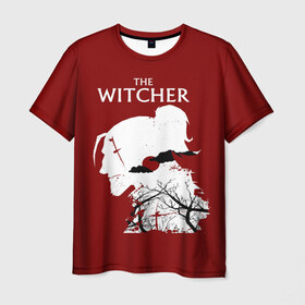 Мужская футболка 3D с принтом The Witcher в Екатеринбурге, 100% полиэфир | прямой крой, круглый вырез горловины, длина до линии бедер | wild hunt | арбалет | ведьмак 3 | геральт | дикая | магия | охота | сказка | сфера | фэнтези | цири