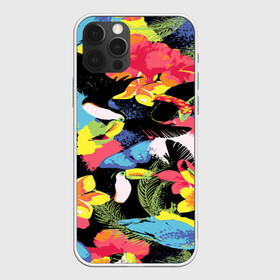 Чехол для iPhone 12 Pro с принтом ЦВЕТНАЯ ФУТБОЛКА в Екатеринбурге, силикон | область печати: задняя сторона чехла, без боковых панелей | попугай | цветная | цветы