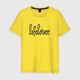 Мужская футболка хлопок с принтом Lifelover в Екатеринбурге, 100% хлопок | прямой крой, круглый вырез горловины, длина до линии бедер, слегка спущенное плечо. | Тематика изображения на принте: depressive black | lifelover | post punk