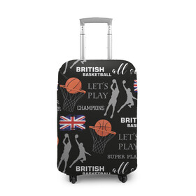Чехол для чемодана 3D с принтом British basketball в Екатеринбурге, 86% полиэфир, 14% спандекс | двустороннее нанесение принта, прорези для ручек и колес | англия | баскетбол | баскетбольные | болельщик | британия | британский | бросок | графика | держава | игра | иллюстрация | картинка | кольцо | мода | мячи | надпи | прыжок | рисунок | сетка | сила