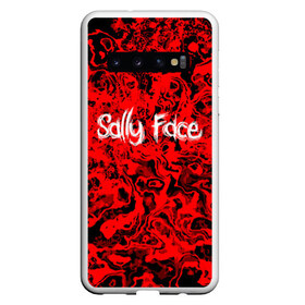 Чехол для Samsung Galaxy S10 с принтом Sally Face Bloody в Екатеринбурге, Силикон | Область печати: задняя сторона чехла, без боковых панелей | Тематика изображения на принте: cтикер | game | larry | mask | new | sally face | sf | ангел | без маски | гизмо | девид | девочка | игра | казнь | компьютер | кровь | лари | ларри | лицемер | логотип | мальчик | маска | молнии | мрачная | на лице | надпись