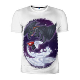 Мужская футболка 3D спортивная с принтом Как приручить дракона в Екатеринбурге, 100% полиэстер с улучшенными характеристиками | приталенный силуэт, круглая горловина, широкие плечи, сужается к линии бедра | дракон | как приручить дракона | мультфильм