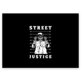 Поздравительная открытка с принтом Street justice в Екатеринбурге, 100% бумага | плотность бумаги 280 г/м2, матовая, на обратной стороне линовка и место для марки
 | justice | s | skeleton | skull | street | банда | бандана | бандит | бейсболка | графика | иллюстрация | картинка | мода | надпись | оружие | пистолеты | платок | револьверы | рисунок | символ | скелет | справедливость