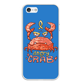 Чехол для iPhone 5/5S матовый с принтом Hungry crab в Екатеринбурге, Силикон | Область печати: задняя сторона чехла, без боковых панелей | angry | crab | gloomy | hungry | ocean | red | sea | sign | stars | water | вода | голодный | графика | детский | звезды | злой | знак | иллюстрация | картинка | краб | красный | мода | море | морские | надпись | океан | рисунок | рыба