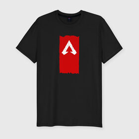 Мужская футболка премиум с принтом Apex в Екатеринбурге, 92% хлопок, 8% лайкра | приталенный силуэт, круглый вырез ворота, длина до линии бедра, короткий рукав | Тематика изображения на принте: apex legends | игры | красный | логотип