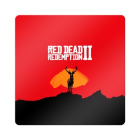 Магнит виниловый Квадрат с принтом RDR2 в Екатеринбурге, полимерный материал с магнитным слоем | размер 9*9 см, закругленные углы | games | gta5 | online | rdr | rdr2 | red dead redemption 2 | rockstar | wild west | дикий запад | ковбой | рдр2 | ред дед редемшн | редемшен | рокстар