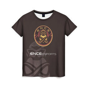 Женская футболка 3D с принтом ence esports в Екатеринбурге, 100% полиэфир ( синтетическое хлопкоподобное полотно) | прямой крой, круглый вырез горловины, длина до линии бедер | cs:go | cybersport | киберспорт | турнир | финляндия | фины