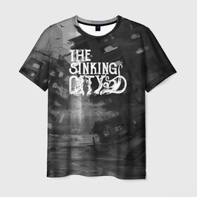 Мужская футболка 3D с принтом The Sinking City в Екатеринбурге, 100% полиэфир | прямой крой, круглый вырез горловины, длина до линии бедер | Тематика изображения на принте: 2019 | frogwares | game | logo | sinking | the sinking city | wallpeper | игра | ктулху | лавкрафт | тонущий город