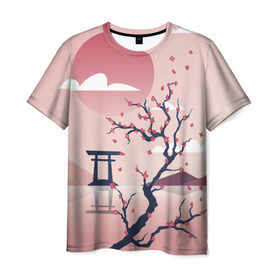 Мужская футболка 3D с принтом Японский мотив в Екатеринбурге, 100% полиэфир | прямой крой, круглый вырез горловины, длина до линии бедер | 23 | 8 | азия | вип | вишня | горы | дерево | дизайн | мода | небо | новинка | новый год | подарок | сакура | солнце | стритвир | топ | тренд | цветок | япония