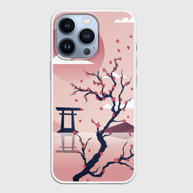 Чехол для iPhone 13 Pro с принтом Японский мотив в Екатеринбурге,  |  | Тематика изображения на принте: 23 | 8 | азия | вип | вишня | горы | дерево | дизайн | мода | небо | новинка | новый год | подарок | сакура | солнце | стритвир | топ | тренд | цветок | япония