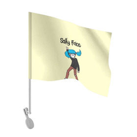 Флаг для автомобиля с принтом Sally Face в Екатеринбурге, 100% полиэстер | Размер: 30*21 см | blue | diane | face | fisher | gizmo | henry | johnson | killer | larry | sally | генри | гизмо | джонсон | диана | ларри | лицо | салли | фейс | фишер