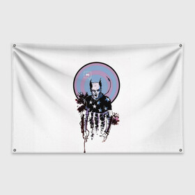 Флаг-баннер с принтом The Prodigy в Екатеринбурге, 100% полиэстер | размер 67 х 109 см, плотность ткани — 95 г/м2; по краям флага есть четыре люверса для крепления | 90 е | the prodigy | кит флинт | музыка | панк | рок | техно | электро