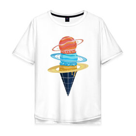 Мужская футболка хлопок Oversize с принтом Space Ice Cream в Екатеринбурге, 100% хлопок | свободный крой, круглый ворот, “спинка” длиннее передней части | earth | express | futurama | galaxy | ice cream | moon | nasa | planet | space | star | world | астронавт | вселенная | гагарин | галактика | еда | звезда | звезды | земля | космонавт | космос | луна | мир | мороженое | н | наса | небо | планета