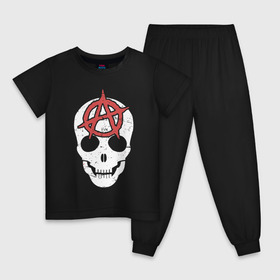 Детская пижама хлопок с принтом Череп в Екатеринбурге, 100% хлопок |  брюки и футболка прямого кроя, без карманов, на брюках мягкая резинка на поясе и по низу штанин
 | Тематика изображения на принте: blood | bones | dead | halloween | killer | monster | night | scream | skeletor | skull | zombie | вампир | зомби | кладби | крик | кровь | мертвец | месть | могила | монстр | ночь | пират | скелет | скелетор | 