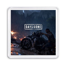 Магнит 55*55 с принтом Days Gone в Екатеринбурге, Пластик | Размер: 65*65 мм; Размер печати: 55*55 мм | Тематика изображения на принте: 2019 | days gone | game | poster | ps4 | zombie | жизнь после | зомби | игра