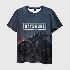 Мужская футболка 3D с принтом Days Gone в Екатеринбурге, 100% полиэфир | прямой крой, круглый вырез горловины, длина до линии бедер | 2019 | days gone | game | poster | ps4 | zombie | жизнь после | зомби | игра