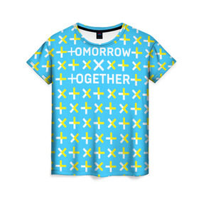 Женская футболка 3D с принтом TOMORROW X TOGETHER в Екатеринбурге, 100% полиэфир ( синтетическое хлопкоподобное полотно) | прямой крой, круглый вырез горловины, длина до линии бедер | tomorrow x together | tomorrow x together bighit | tomorrow x together coming soon | tomorrow x together official. | txt | txt tomorrow x together