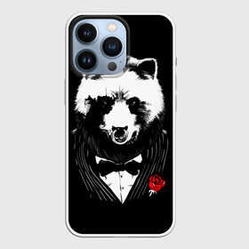 Чехол для iPhone 13 Pro с принтом Медведь авторитет в Екатеринбурге,  |  | authority | bear | go | авторитет | аль капоне | бабочка | в носу | взгляд | галстук | графика | дикий | животное | иллюстрация | картинка | кольцо | костюм | красная | крестный | мафия | медведь | мода | отец