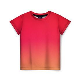 Детская футболка 3D с принтом Оранжевый градиент в Екатеринбурге, 100% гипоаллергенный полиэфир | прямой крой, круглый вырез горловины, длина до линии бедер, чуть спущенное плечо, ткань немного тянется | 